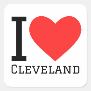 I love Cleveland Square Sticker