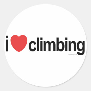 I Love Climbing Classic Round Sticker