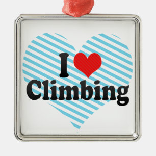 I Love Climbing Metal Tree Decoration