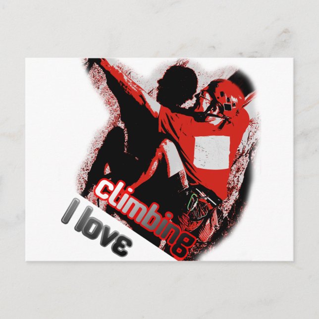 I Love Climbing Pulley Postcard (Front)