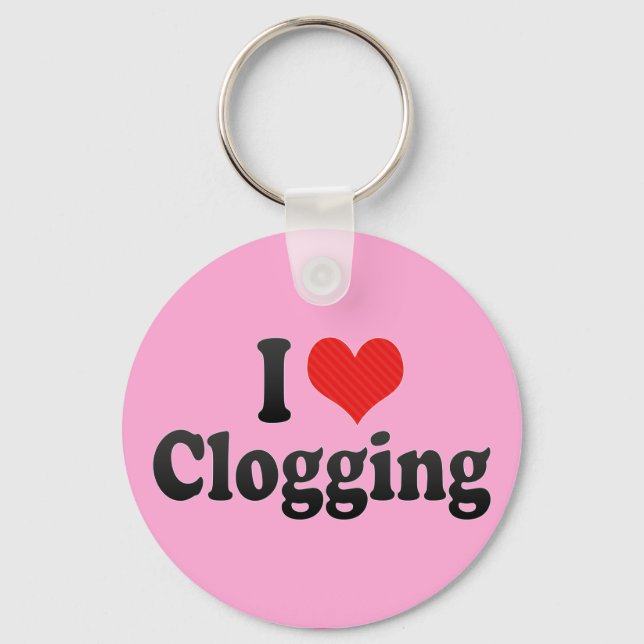 I Love Clogging Key Ring (Front)