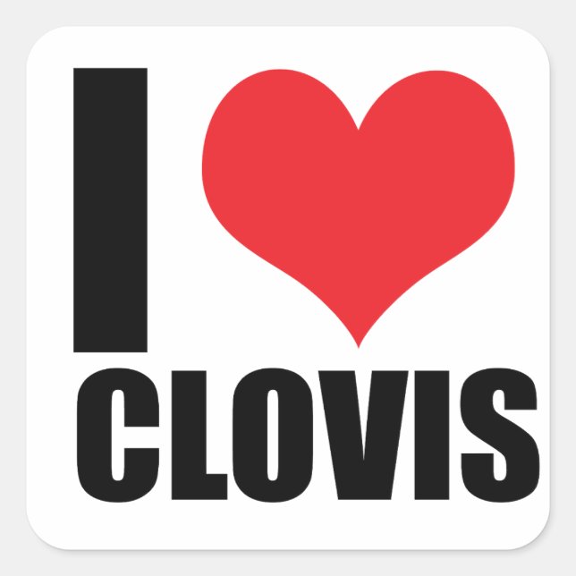 I love Clovis Square Sticker (Front)