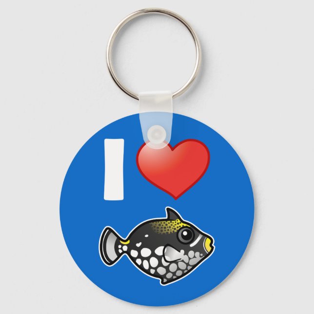 I Love Clown Triggerfish Key Ring (Front)