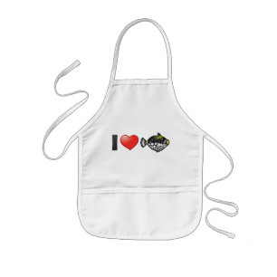 I Love Clown Triggerfish Kids Apron