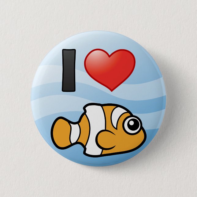 I Love Clownfish 6 Cm Round Badge (Front)