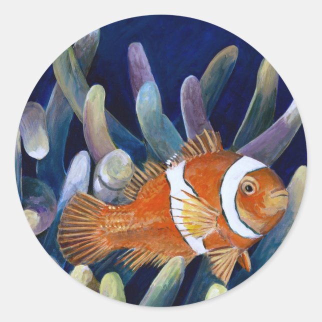 I love clownfish classic round sticker (Front)