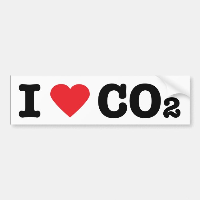I Love CO2 Bumper Sticker (Front)