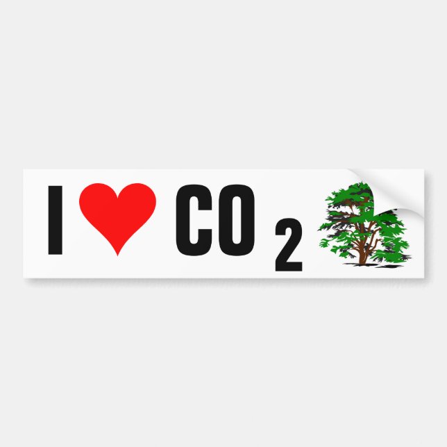 I Love CO2 Bumper Sticker (Front)