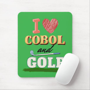 I Love Cobol Programming and Golf Mouse Pad