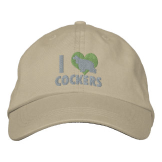 I Love Cockers Embroidered Hat (Olive)