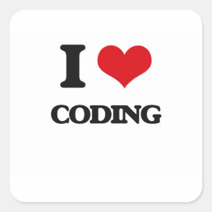 I love Coding Square Sticker