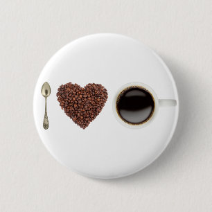 I Love Coffee 01 6 Cm Round Badge