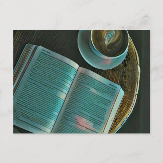 I love coffee and books postcard (Front)