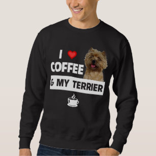 I Love Coffee and My Cairn Terrier Dog Mum Dad Caf Sweatshirt