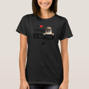 I Love Coffee And My Pug Mom Dad Animal Rescue Dog T-Shirt