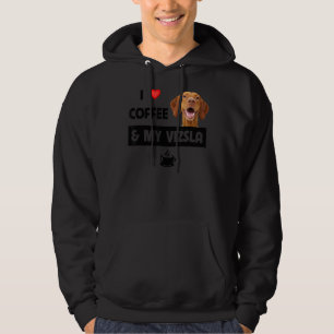 I Love Coffee And My Vizsla Mum Dad Animal Rescue Hoodie