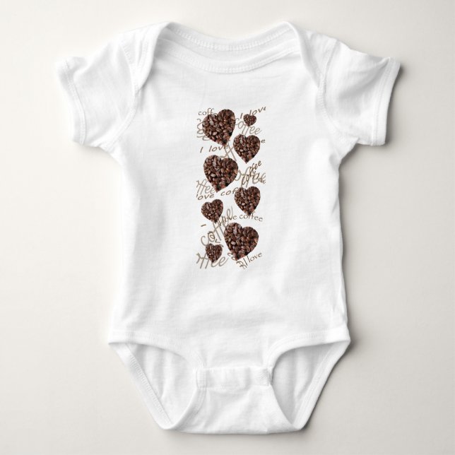 I Love Coffee!! Baby Bodysuit (Front)