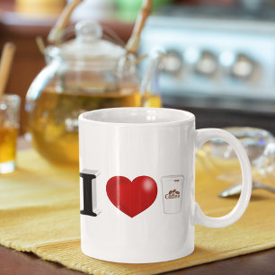 I love coffee black half text coffee mug