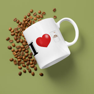 I love coffee black half text large coffee mug