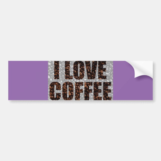I Love Coffee Bumper Sticker (Front)