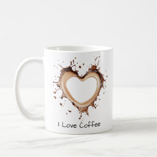 I Love Coffee, But First Coffee, Heart Shape, Fun Coffee Mug