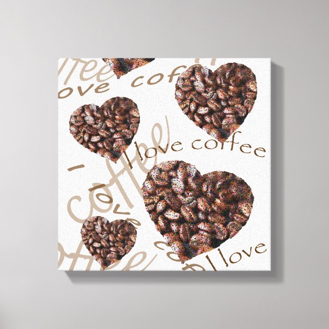 "I Love Coffee!" Canvas Print (Front)