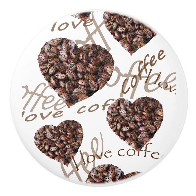 I Love Coffee!! Ceramic Knob (Front)