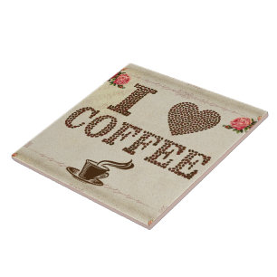 I Love Coffee Ceramic Tile