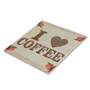 I Love Coffee Ceramic Tile