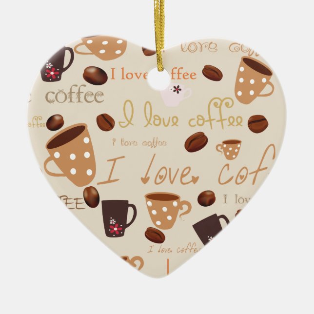 i love coffee! ceramic tree decoration (Front)