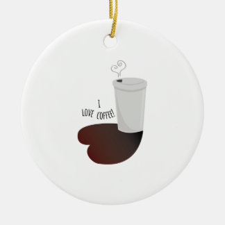 I Love Coffee Ceramic Tree Decoration