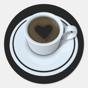 I LOVE coffee Classic Round Sticker