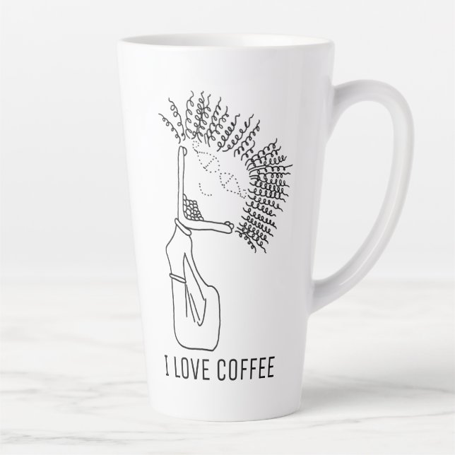I LOVE COFFEE  COFFEE LOVES ME LATTE MUG (Right)
