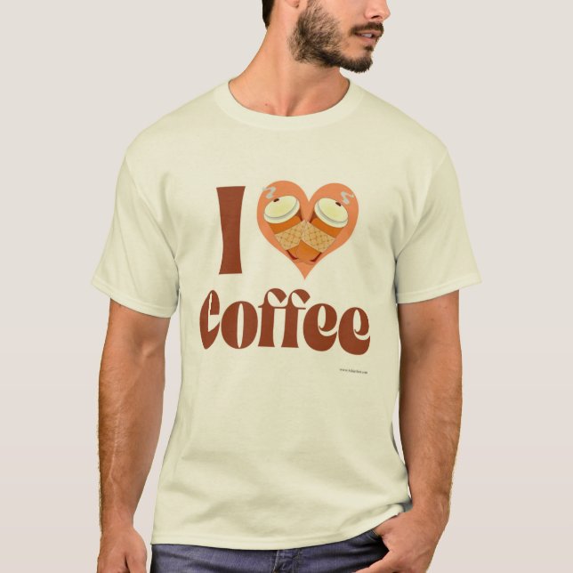 I Love Coffee Cute Heart Design Slogan T-Shirt (Front)