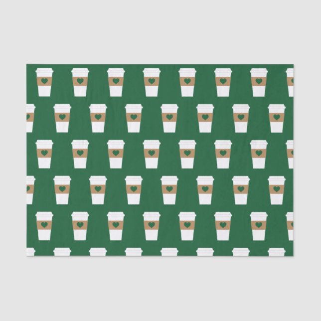 I Love Coffee Disposable Coffee Cup Tissue Paper (Front)