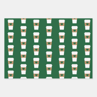 I Love Coffee Disposable Coffee Cup Wrapping Paper Sheet