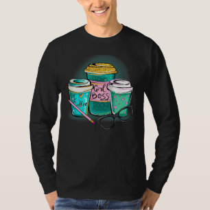 I Love Coffee Girl Boss Cup And Glasses Blink T-Shirt