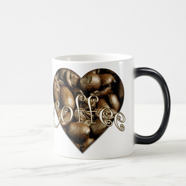 I Love Coffee Heart Magic Mug (Right)