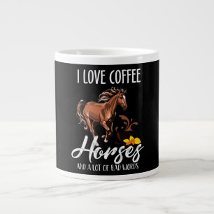 I Love Coffee Horses And A Lot Of Bad Words Large Coffee Mug