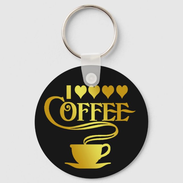 I LOVE COFFEE KEY RING (Front)
