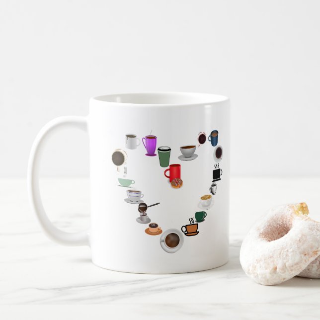 I Love Coffee Mug (With Donut)