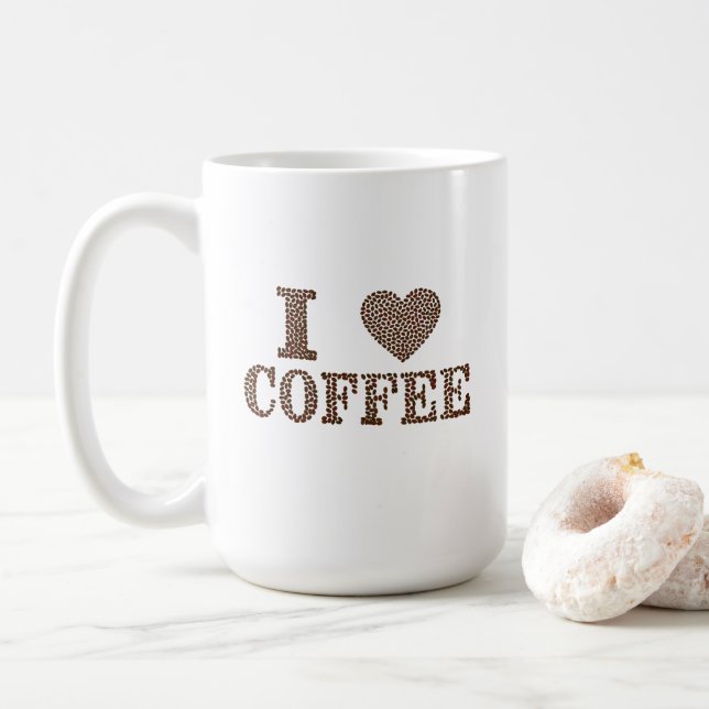 I Love Coffee Mug (With Donut)