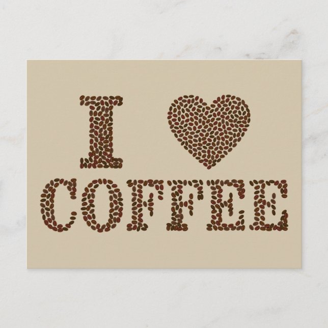 I love coffee postcard (Front)