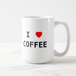 I Love Coffee Red Heart Text Coffee Fan Gift Mug