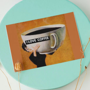 I love coffee retro card