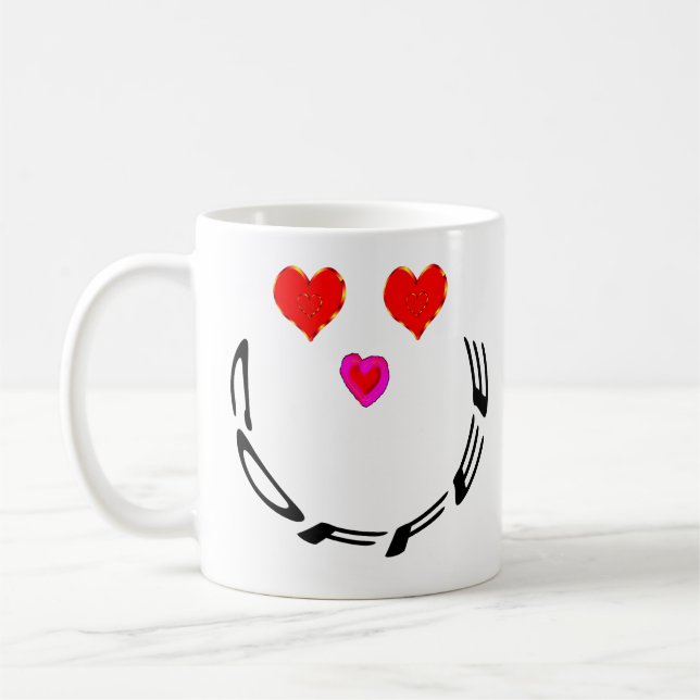 I Love Coffee Smiley Face Mug (Left)