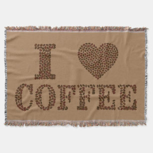 "I love coffee" throw blanket.