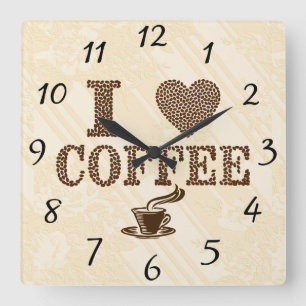 I Love Coffee Wall Clock
