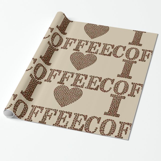 I love coffee wrapping paper (Unrolled)