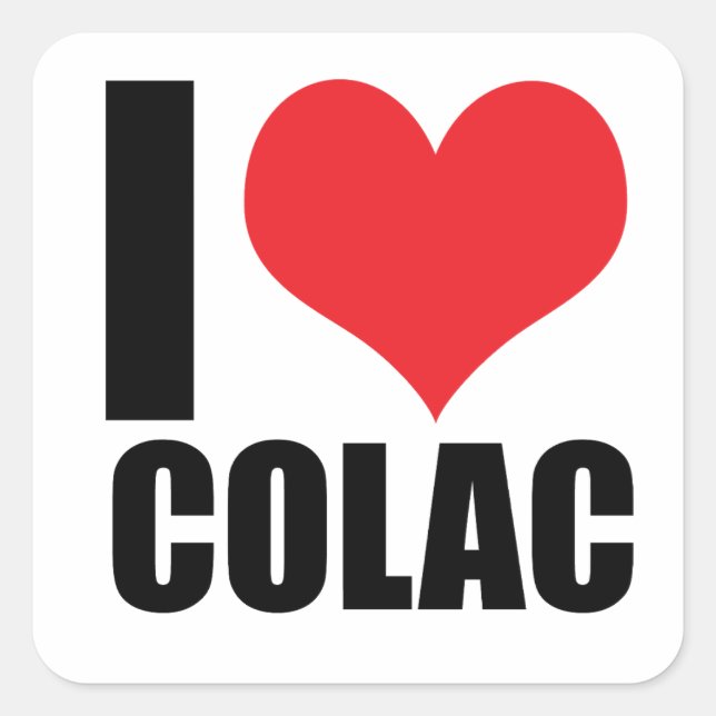 I love Colac Square Sticker (Front)